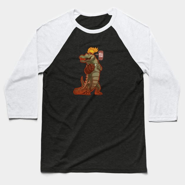 Crocodile from hell Baseball T-Shirt by santaplix 